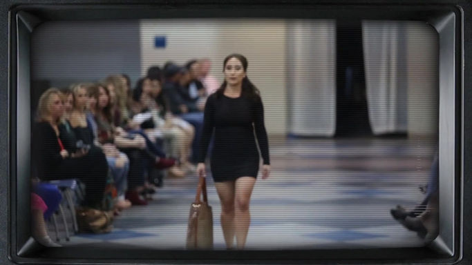 Fashion show on a broken TV